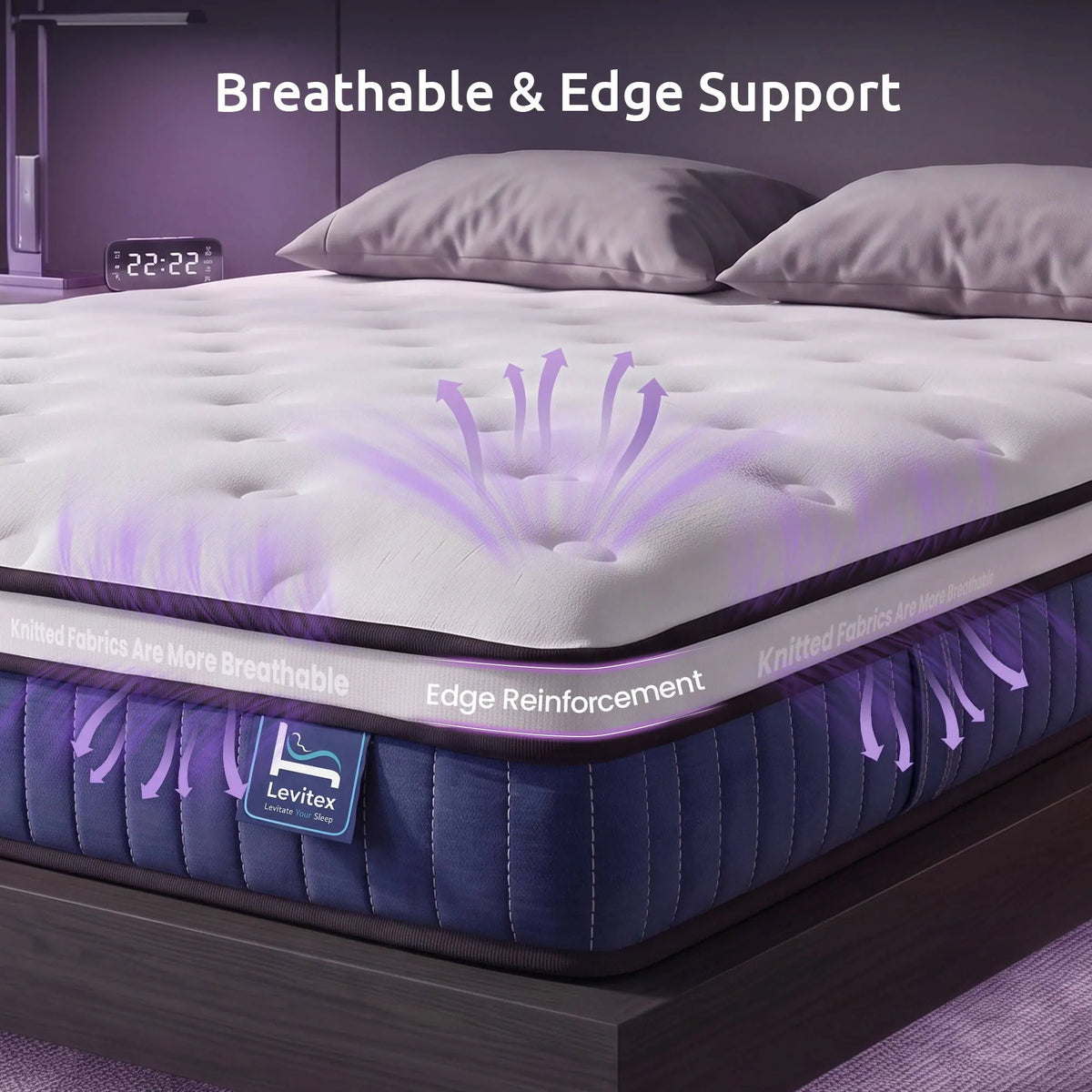 Levitex Double Mattress 23CM With Pocket Spring & Cooling Gel Foam, Medium-Firm Full-Body Support, Mattresses In A Box - Image 7