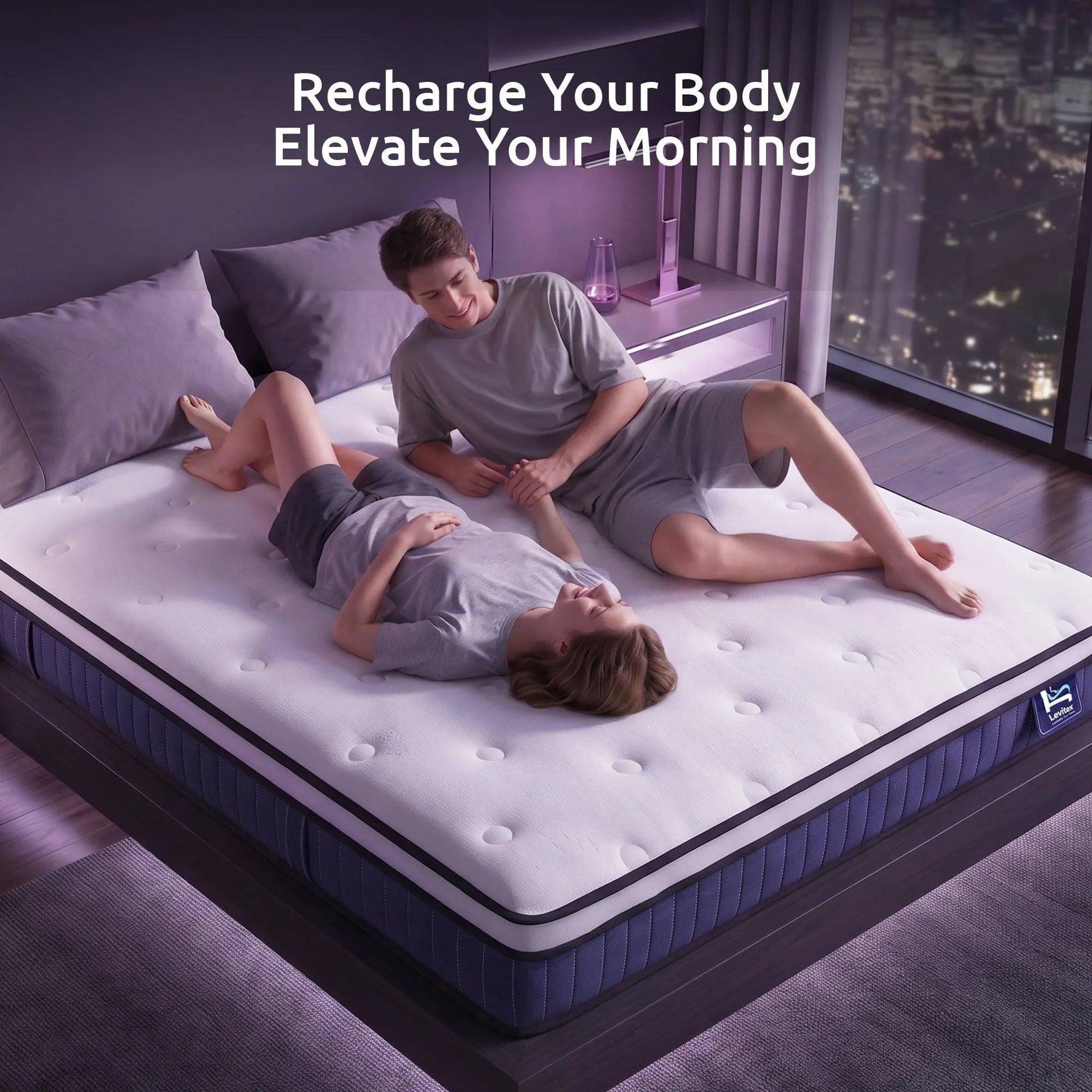 Levitex Double Mattress 23CM With Pocket Spring & Cooling Gel Foam, Medium-Firm Full-Body Support, Mattresses In A Box - Image 9
