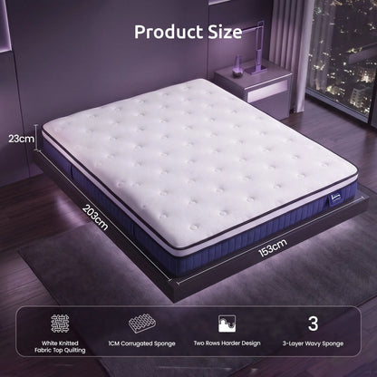Levitex Queen Mattress 23CM With Pocket Spring & Cooling Gel Foam, Medium-Firm Full-Body Support, Mattresses In A Box - Image 2