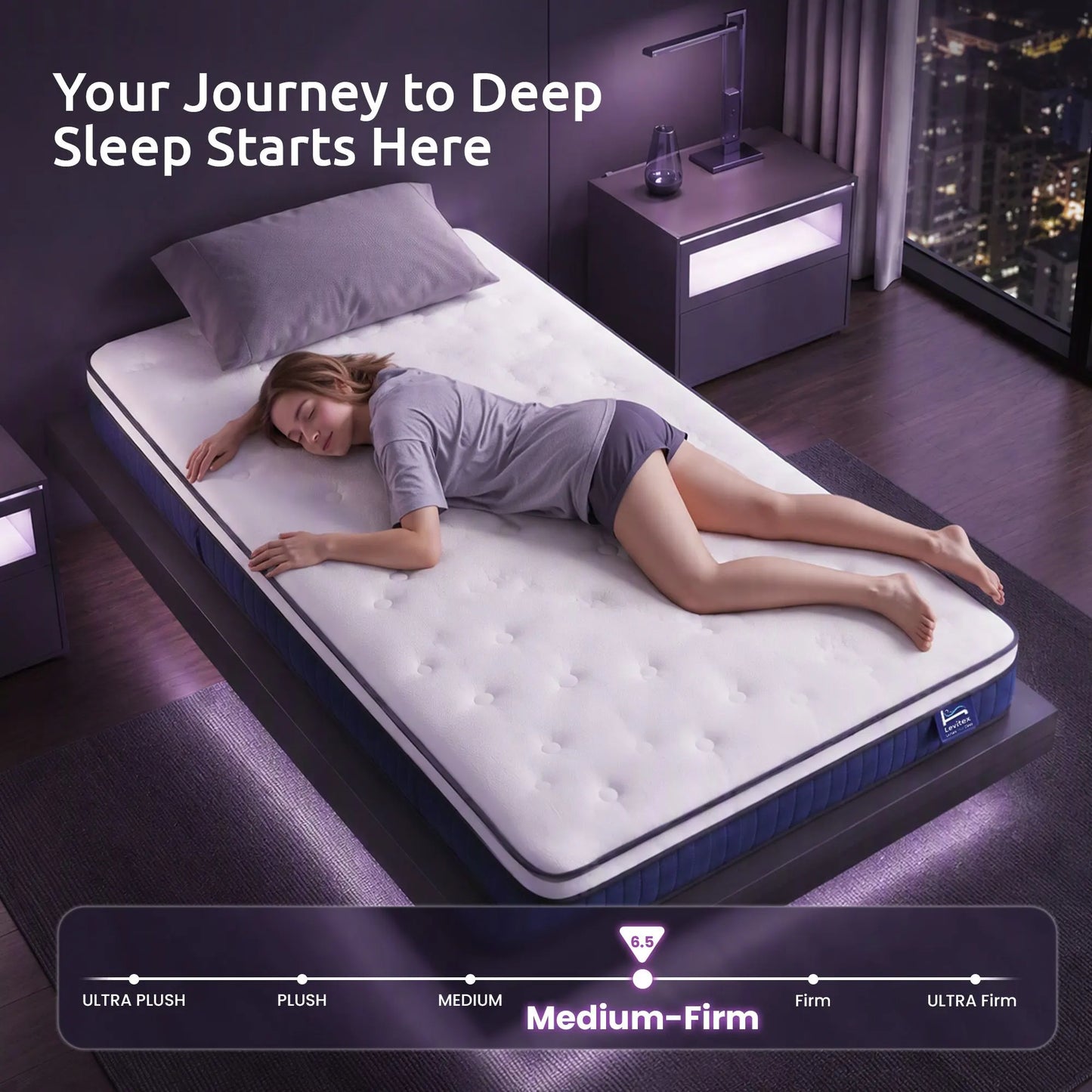 Levitex Single Mattress 23CM With Pocket Spring & Cooling Gel Foam, Medium-Firm Full-Body Support, Mattresses In A Box - Image 4