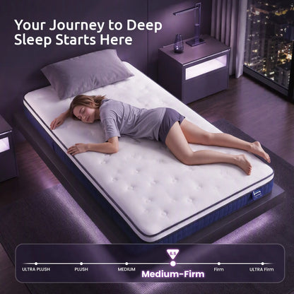 Levitex Single Mattress 23CM With Pocket Spring & Cooling Gel Foam, Medium-Firm Full-Body Support, Mattresses In A Box - Image 4