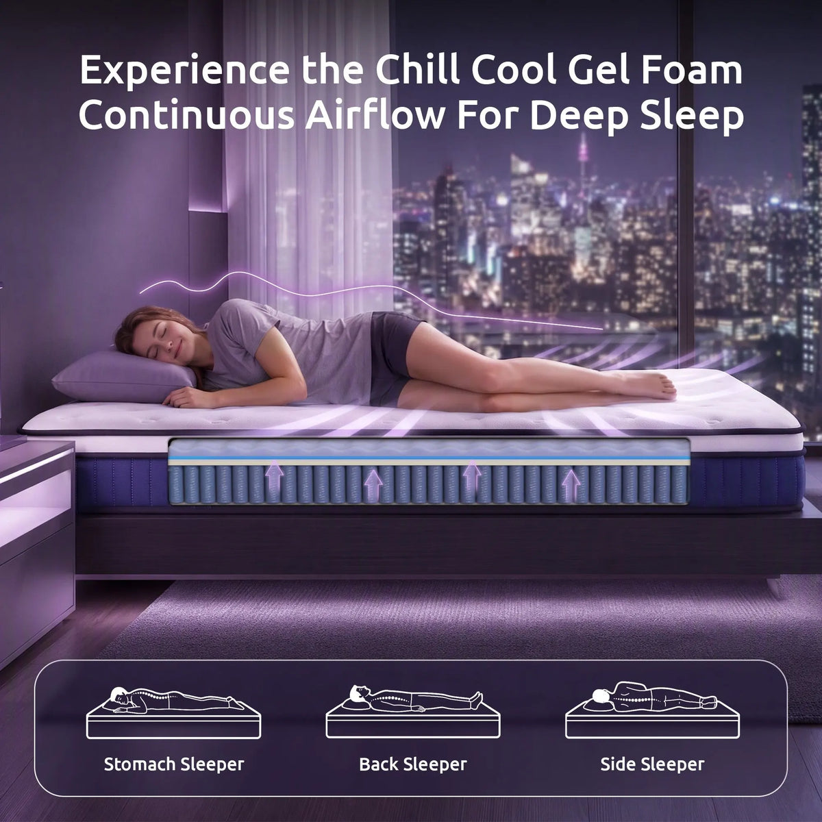 Levitex Single Mattress 23CM With Pocket Spring & Cooling Gel Foam, Medium-Firm Full-Body Support, Mattresses In A Box - Image 6