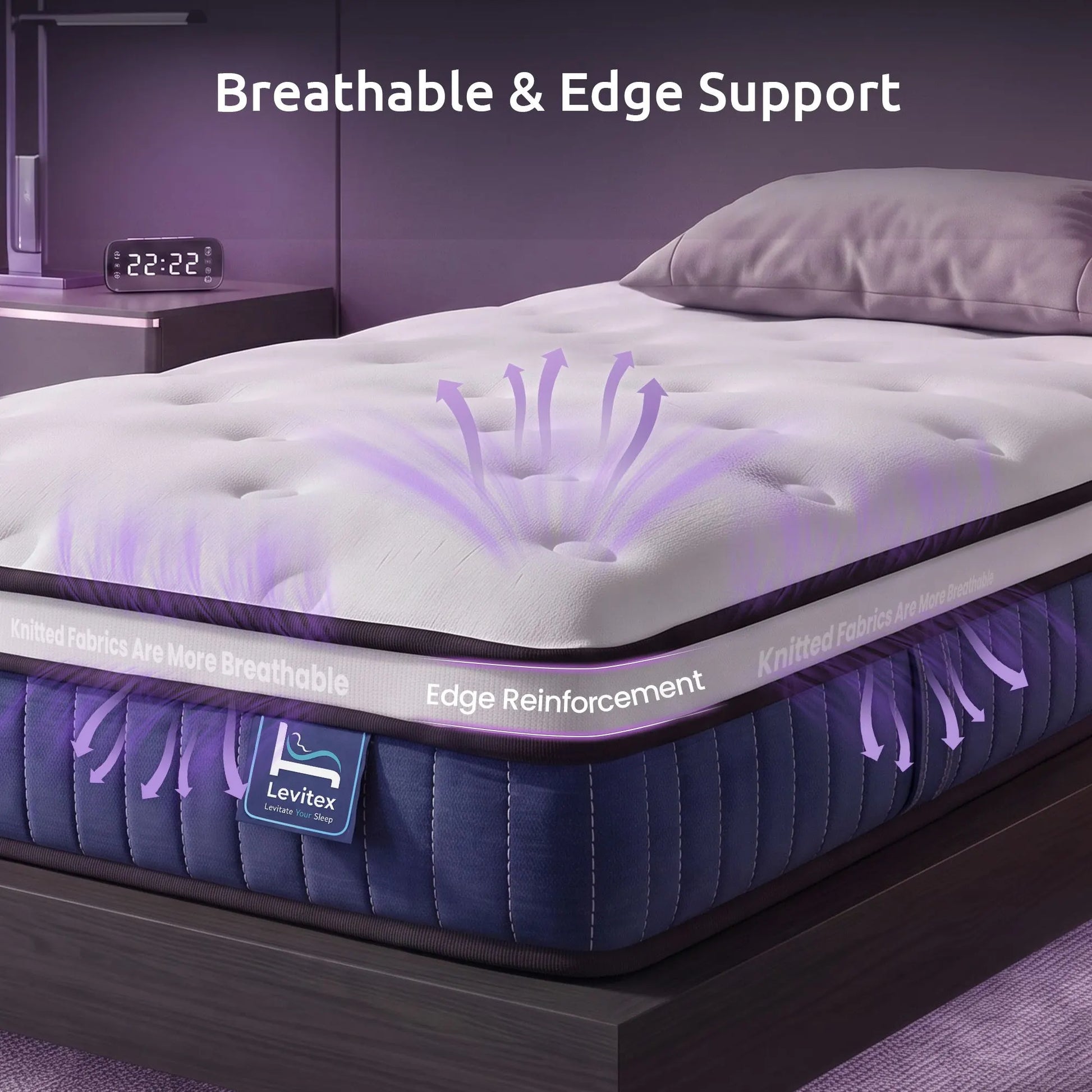 Levitex Single Mattress 23CM With Pocket Spring & Cooling Gel Foam, Medium-Firm Full-Body Support, Mattresses In A Box - Image 7