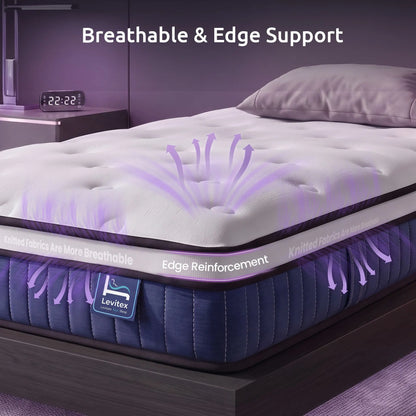 Levitex Single Mattress 23CM With Pocket Spring & Cooling Gel Foam, Medium-Firm Full-Body Support, Mattresses In A Box - Image 7