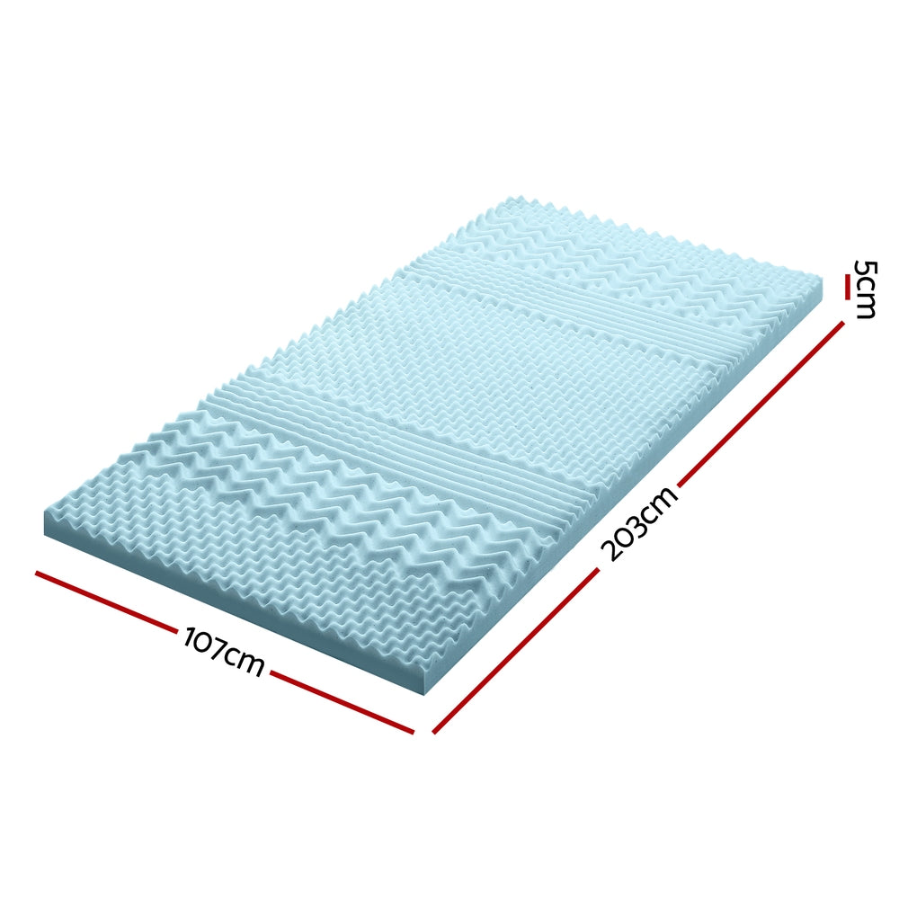 Giselle Bedding 5cm Memory Foam Mattress Topper 7-Zone King Single - Image 2