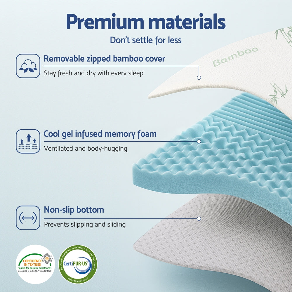 Giselle Bedding 5cm Memory Foam Mattress Topper 7-Zone King Single - Image 5