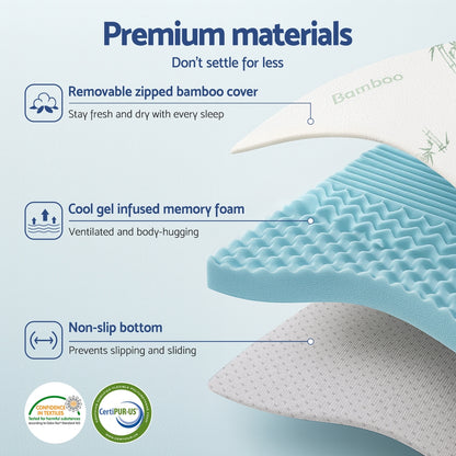 Giselle Bedding 5cm Memory Foam Mattress Topper 7-Zone King Single - Image 5