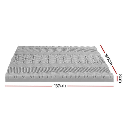 Giselle Bedding 8cm Memory Foam Mattress Topper 7-Zone Graphite Double - Image 2