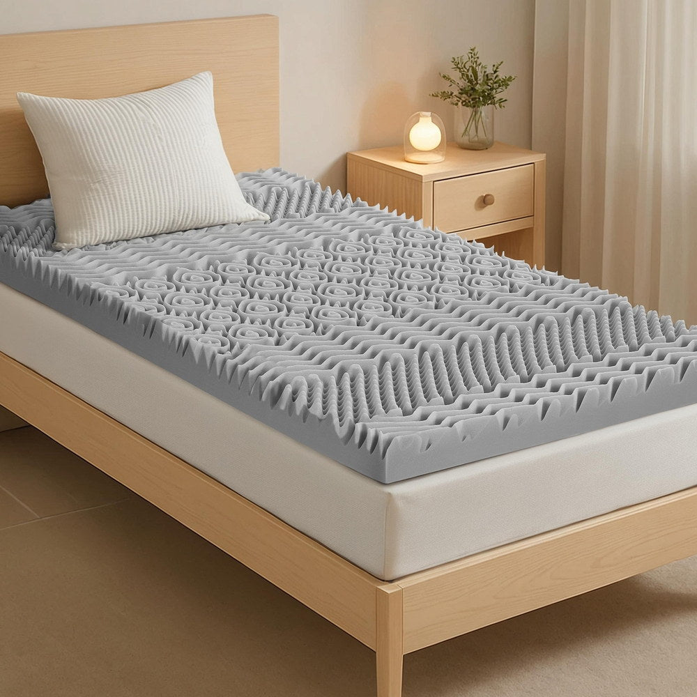 Giselle Bedding 8cm Memory Foam Mattress Topper 7-Zone Graphite King Single - Image 7