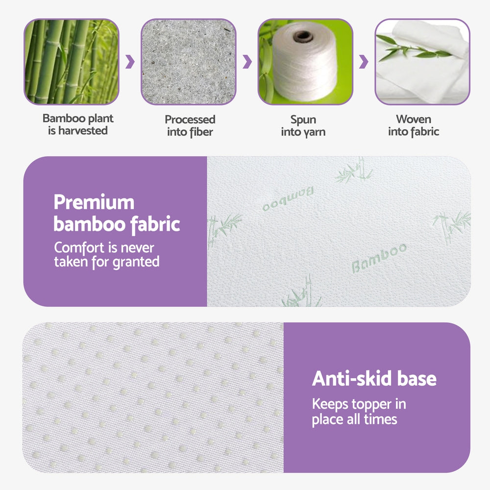 Giselle 8cm Memory Foam Mattress Topper Lavender Infused Bamboo Cover 7-Zone Double - Image 6