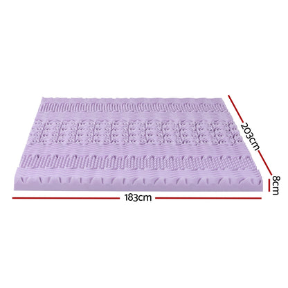 Giselle 8cm Memory Foam Mattress Topper Lavender Infused Bamboo Cover 7-Zone King - Image 2