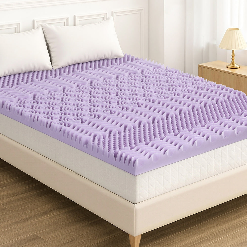 Giselle 8cm Memory Foam Mattress Topper Lavender Infused Bamboo Cover 7-Zone King - Image 7