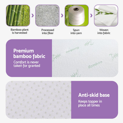 Giselle 8cm Memory Foam Mattress Topper Lavender Infused Bamboo Cover 7-Zone King Single - Image 6
