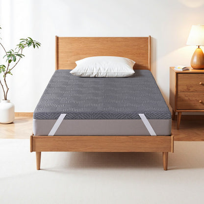 Giselle 8cm Memory Foam Mattress Topper Gel Dual Layer Foam Bamboo King Single - Image 7