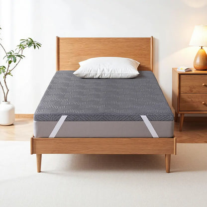 Giselle 8cm Memory Foam Mattress Topper Gel Dual Layer Foam Bamboo Single - Image 7