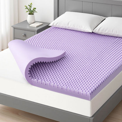 Giselle 5cm Memory Foam Mattress Topper Lavender Infused Egg Crate Pad Mat King - Image 7