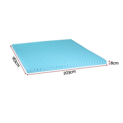 Giselle 8cm Memory Foam Mattress Topper Gel Egg Crate Foam Bamboo King - Image 2