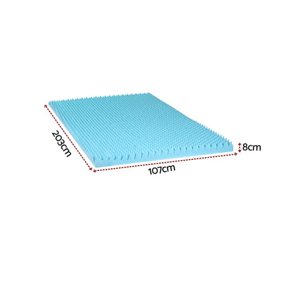 Giselle 8cm Memory Foam Mattress Topper Gel Egg Crate Foam Bamboo King Single - Image 2