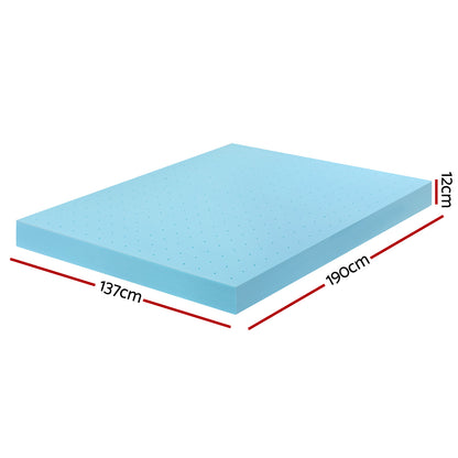 Giselle 12cm Memory Foam Mattress Topper Ventilated Cool Gel Bamboo Cover Double - Image 2