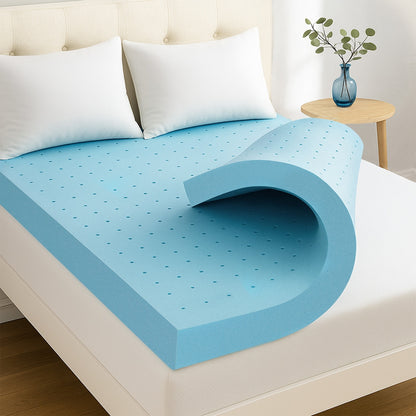 Giselle 12cm Memory Foam Mattress Topper Ventilated Cool Gel Bamboo Cover Double - Image 7
