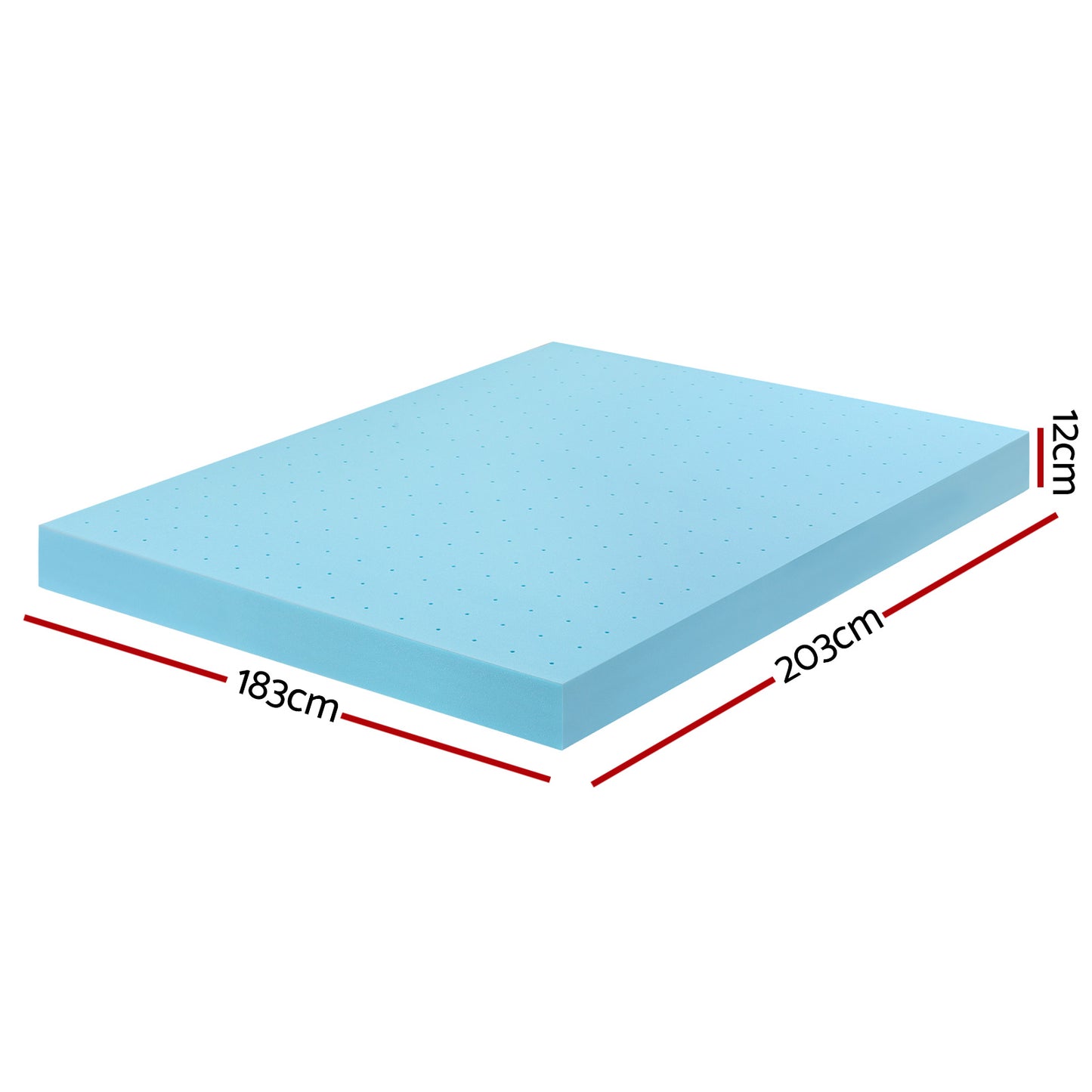 Giselle 12cm Memory Foam Mattress Topper Ventilated Cool Gel Bamboo Cover King - Image 2