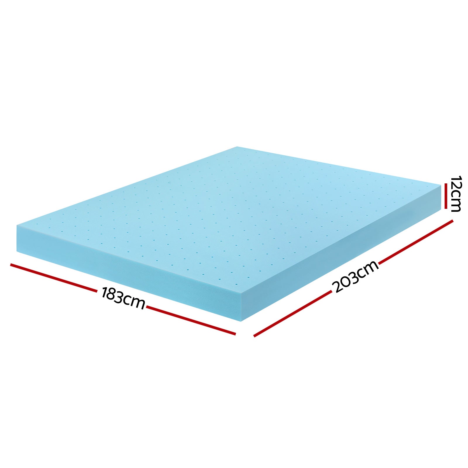 Giselle 12cm Memory Foam Mattress Topper Ventilated Cool Gel Bamboo Cover King - Image 2