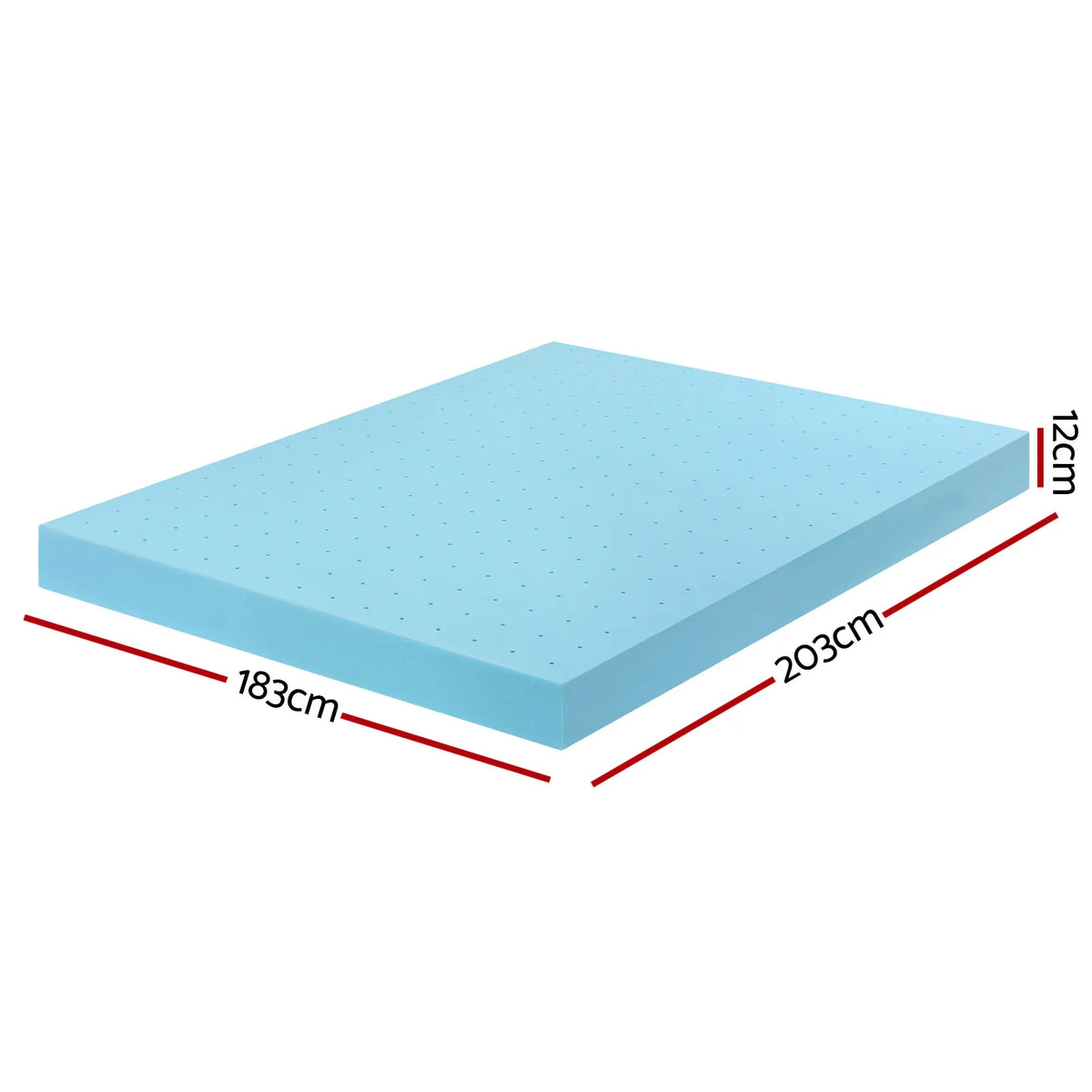 Giselle 12cm Memory Foam Mattress Topper Ventilated Cool Gel Bamboo Cover King - Image 2