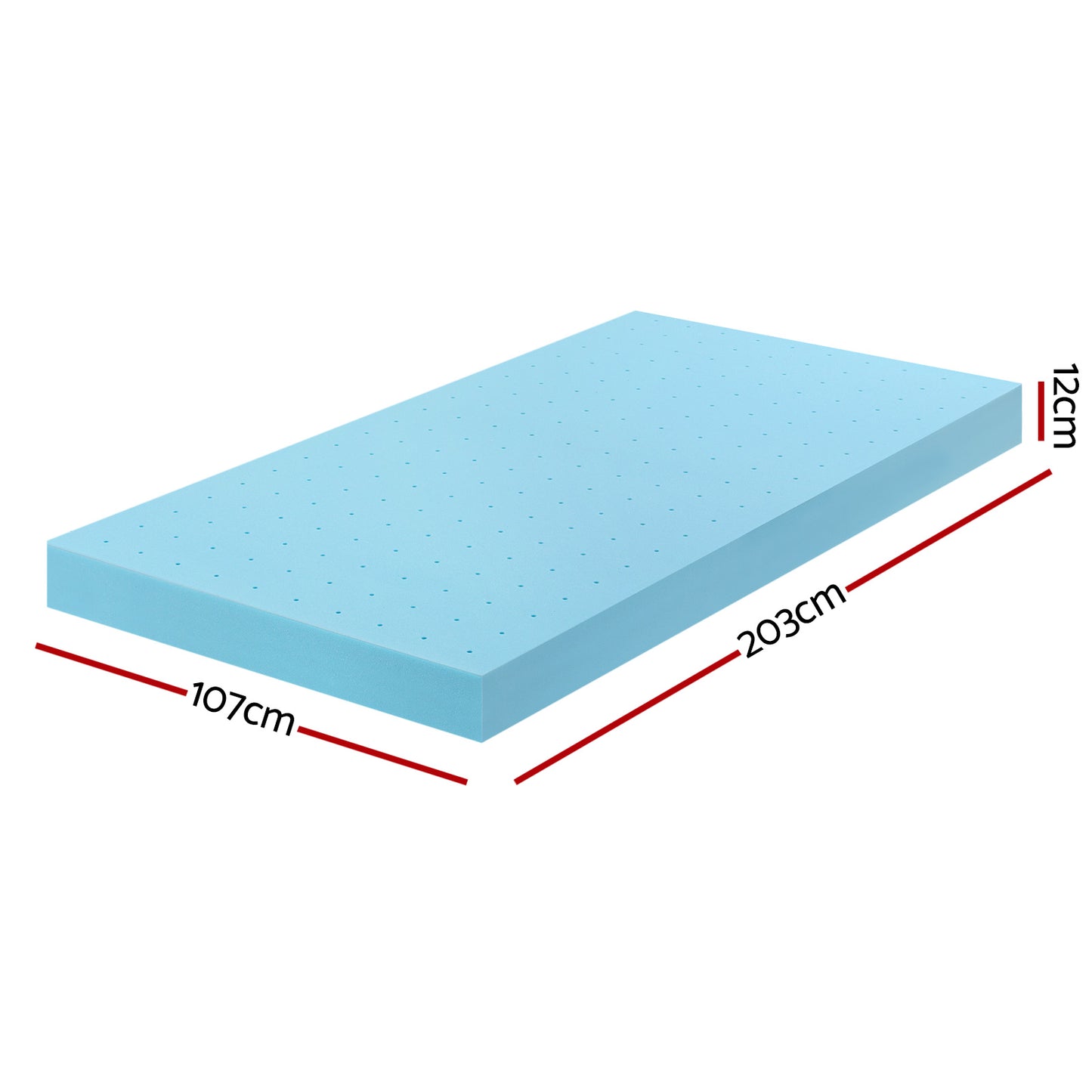 Giselle 12cm Memory Foam Mattress Topper Ventilated Cool Gel Bamboo Cover King Single - Image 2