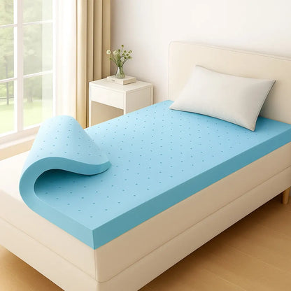 Giselle 12cm Memory Foam Mattress Topper Ventilated Cool Gel Bamboo Cover King Single - Image 7