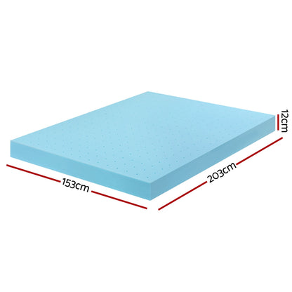 Giselle 12cm Memory Foam Mattress Topper Ventilated Cool Gel Bamboo Cover Queen - Image 2