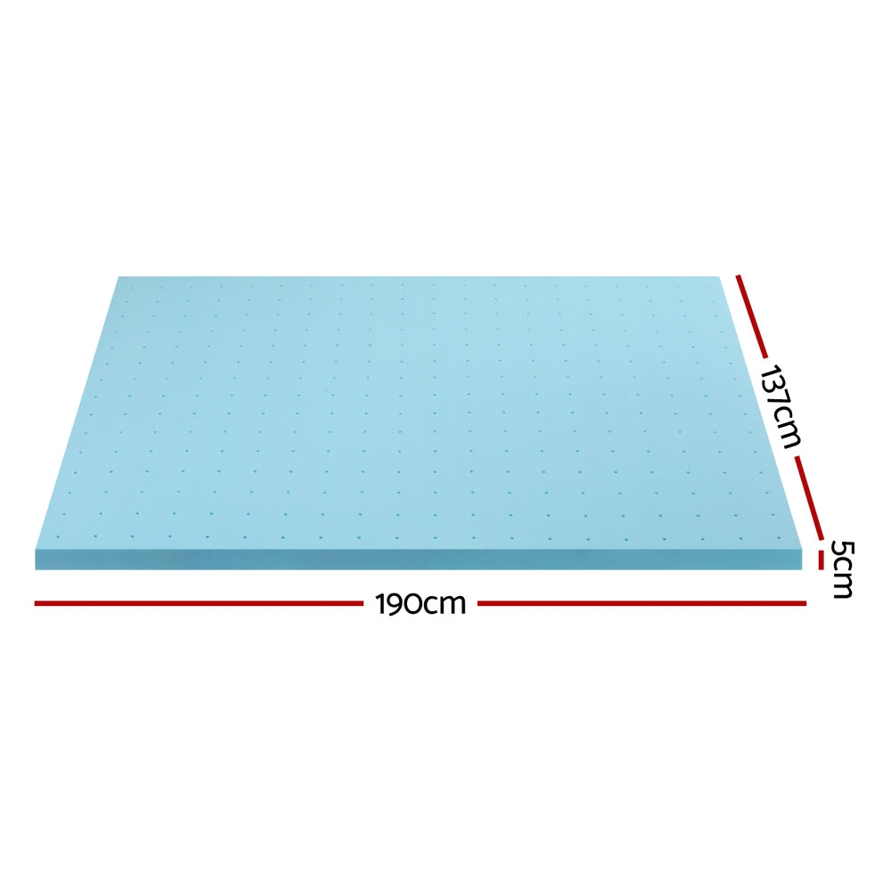Giselle Bedding Memory Foam Mattress Topper Ventilated Cool Gel 5cm Double - Image 2