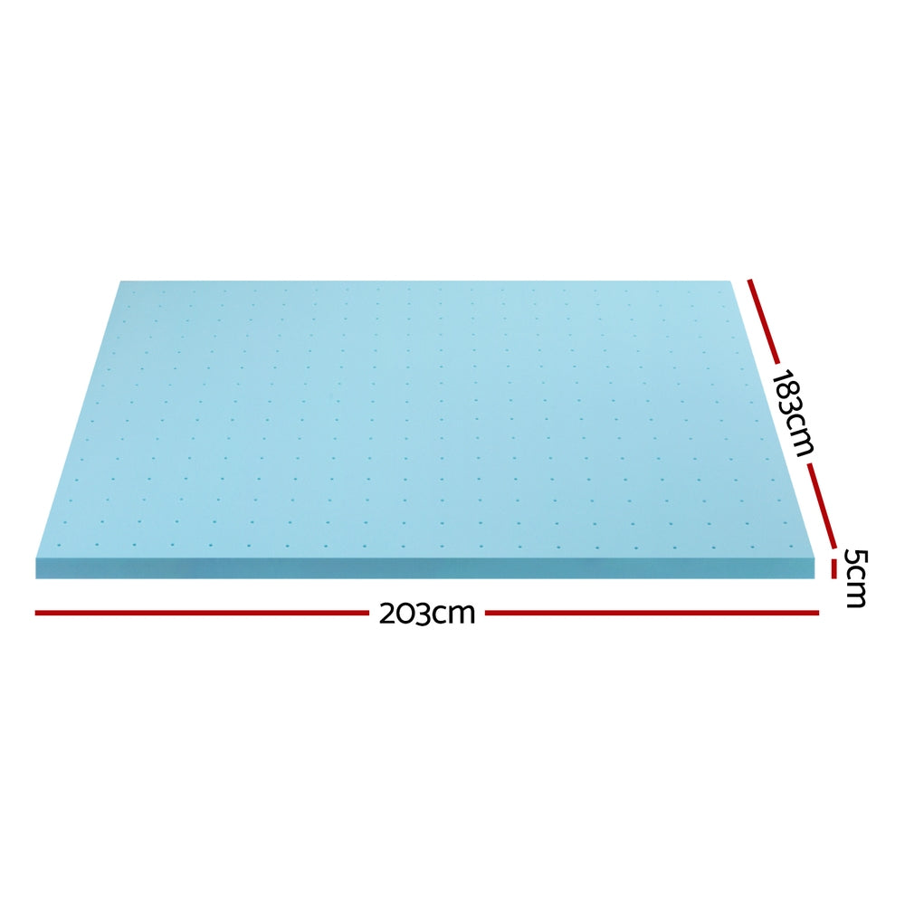 Giselle Bedding Memory Foam Mattress Topper Ventilated Cool Gel 5cm King - Image 2