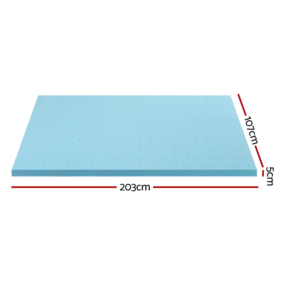 Giselle Bedding Memory Foam Mattress Topper Ventilated Cool Gel 5cm King Single - Image 2