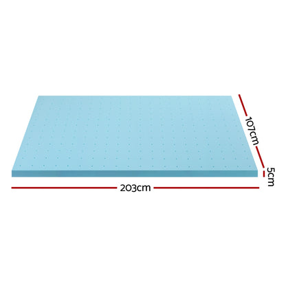 Giselle Bedding Memory Foam Mattress Topper Ventilated Cool Gel 5cm King Single - Image 2