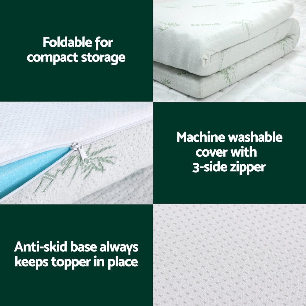Giselle Bedding Memory Foam Mattress Topper Ventilated Cool Gel 8cm Queen - Image 5