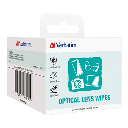 Verbatim Screens, Monitor, Glasses, Window Cleaning Wipes - 25pcs - Monitors