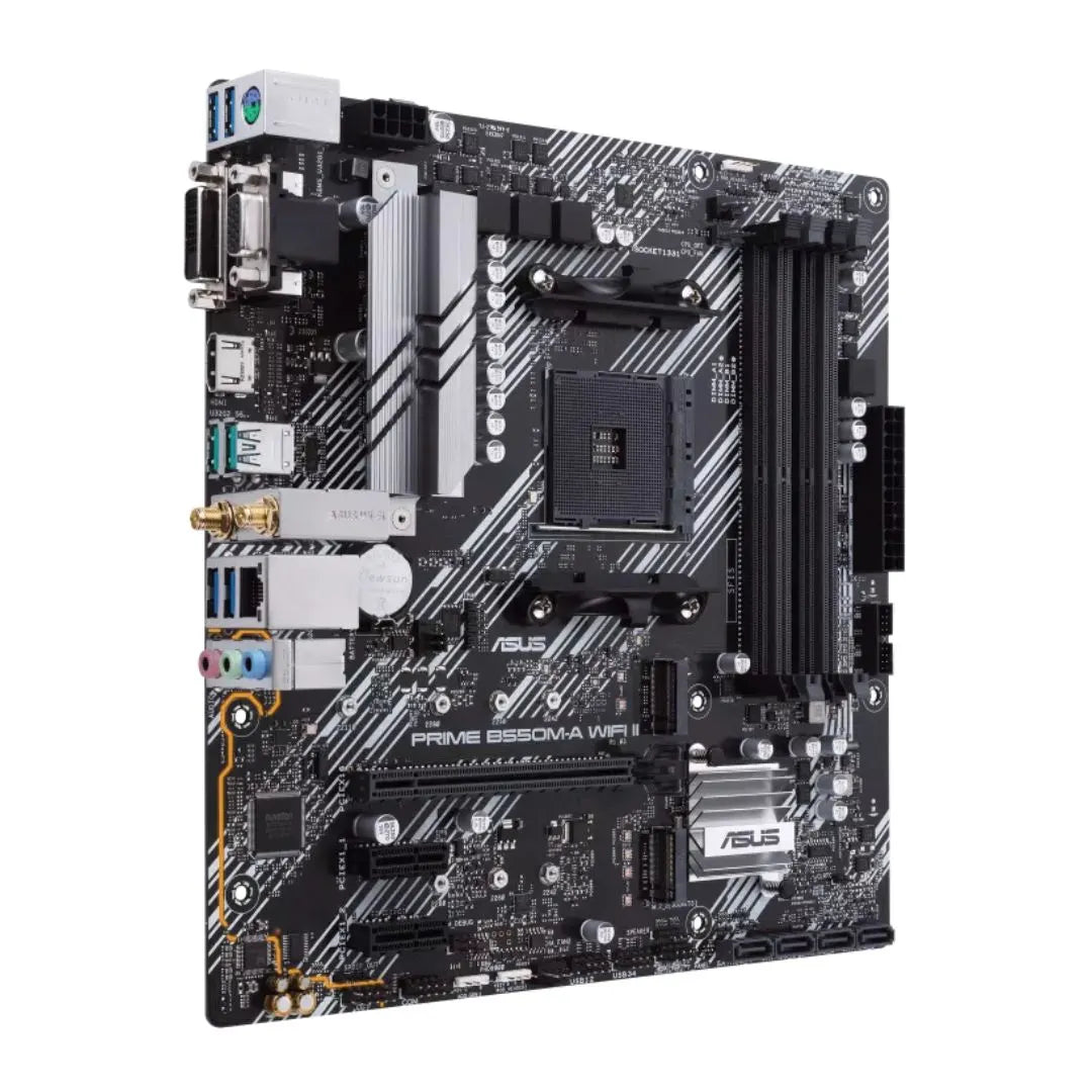 ASUS AMD B550M PRIME B550M-A WIFI II (Ryzen AM4) Micro-ATX Motherboard, DDR4 128GB, PCIe 4.0, 2x... - Image 2