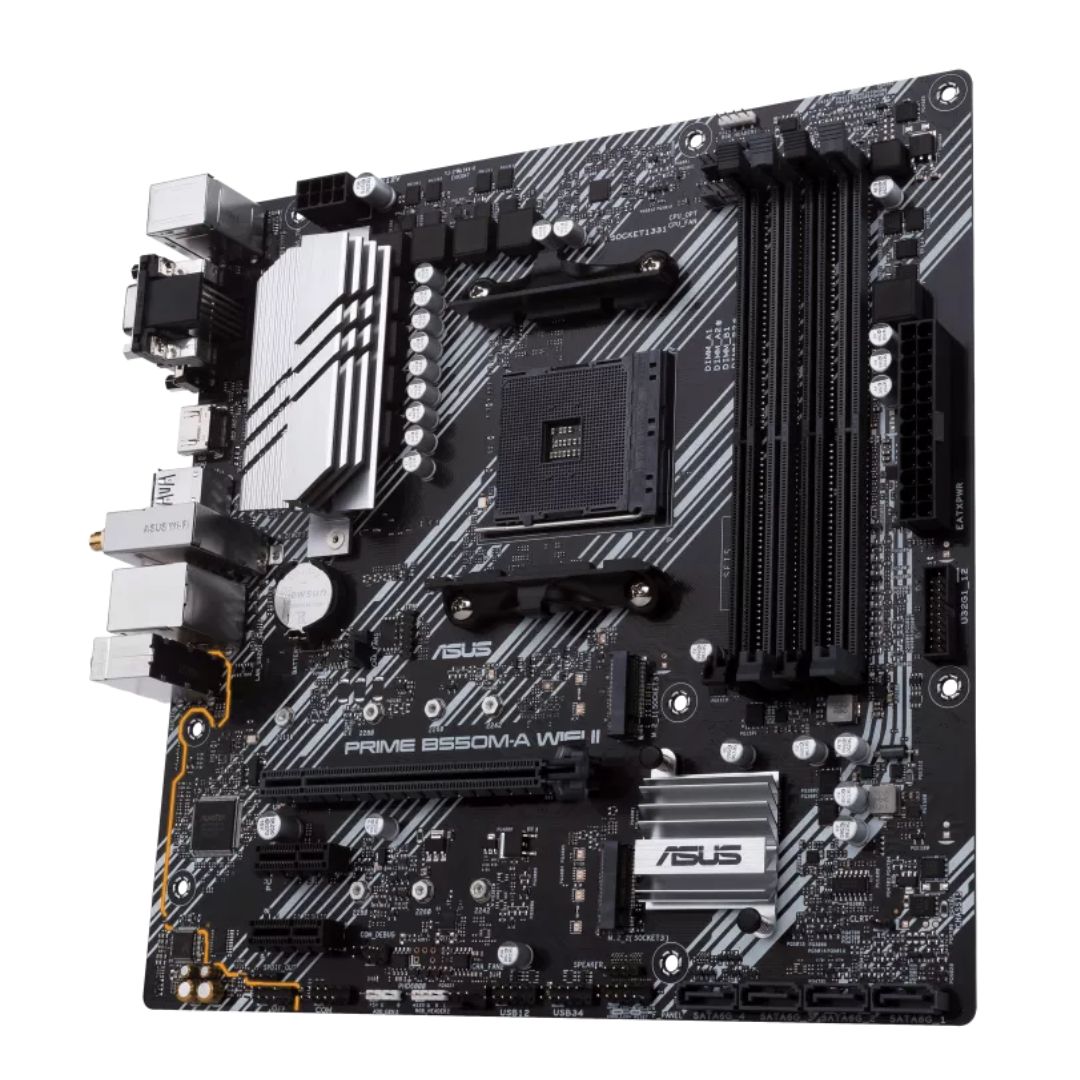 ASUS AMD B550M PRIME B550M-A WIFI II (Ryzen AM4) Micro-ATX Motherboard, Dual M.2, PCIe 4.0, Wi-Fi... - Image 3