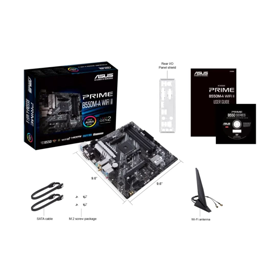 ASUS AMD B550M PRIME B550M-A WIFI II (Ryzen AM4) Micro-ATX Motherboard, Dual M.2, PCIe 4.0, Wi-Fi... - Image 4