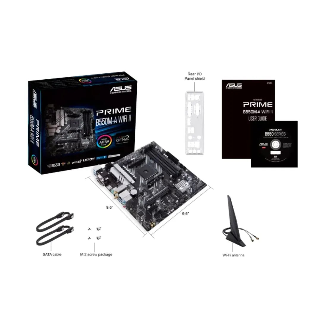 ASUS AMD B550M PRIME B550M-A WIFI II (Ryzen AM4) Micro-ATX Motherboard, DDR4 128GB, PCIe 4.0, 2x... - Image 4