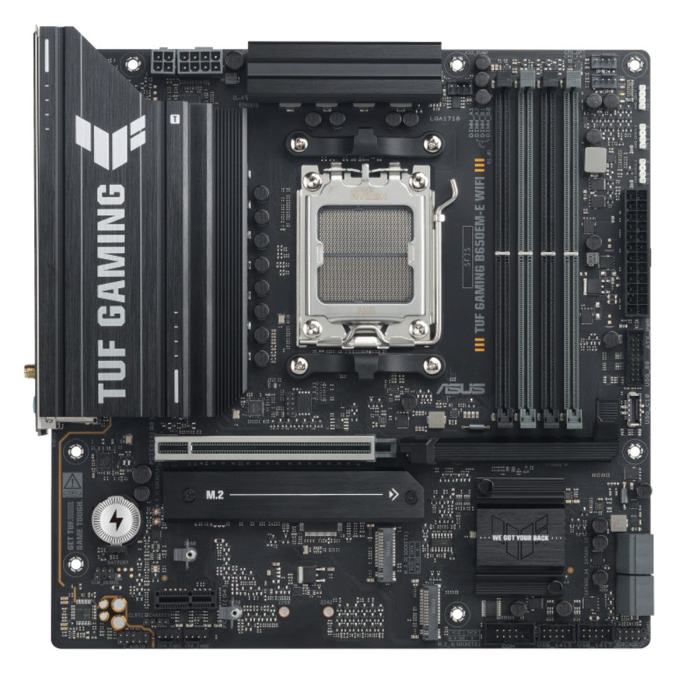 ASUS AMD B650EM TUF GAMING B650EM-E WIFI (AM5) Micro-ATX Motherboard, DDR5(3x), 8+2+1 Power Stage...
