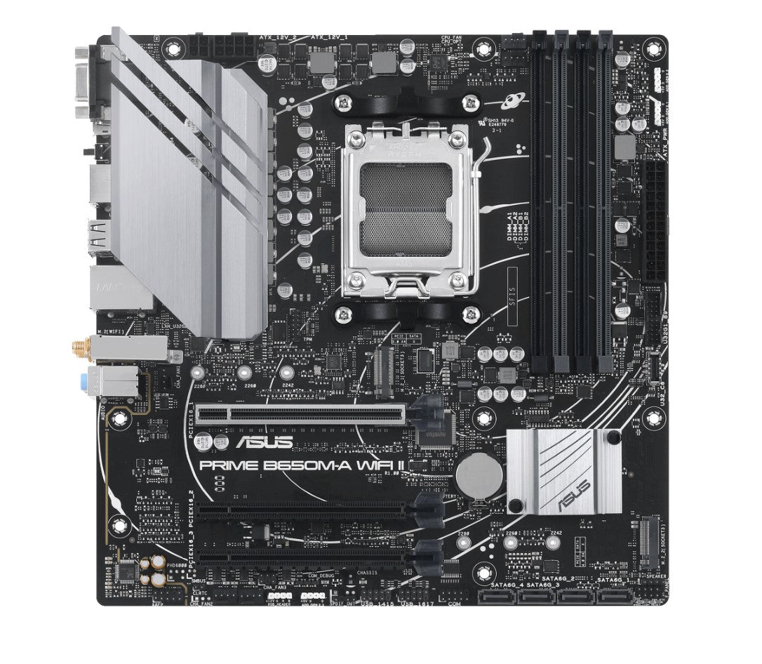 (SI Only, Non Retail) ASUS AMD B650M PRIME B650M-A WIFI II-CSM (AM5) Micro-ATX Motherboard - Moth...