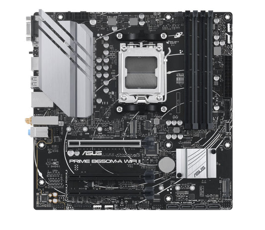 (SI Only, Non Retail) ASUS AMD B650M PRIME B650M-A WIFI II-CSM (AM5) Micro-ATX Motherboard - Moth...