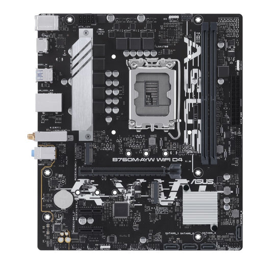 ASUS B760M-AYW WIFI D4 Intel LGA 1700 mATX Motherboard 64GB, DDR4, 1 x PCIe 4.0 x16 slot, 2 x M.2...
