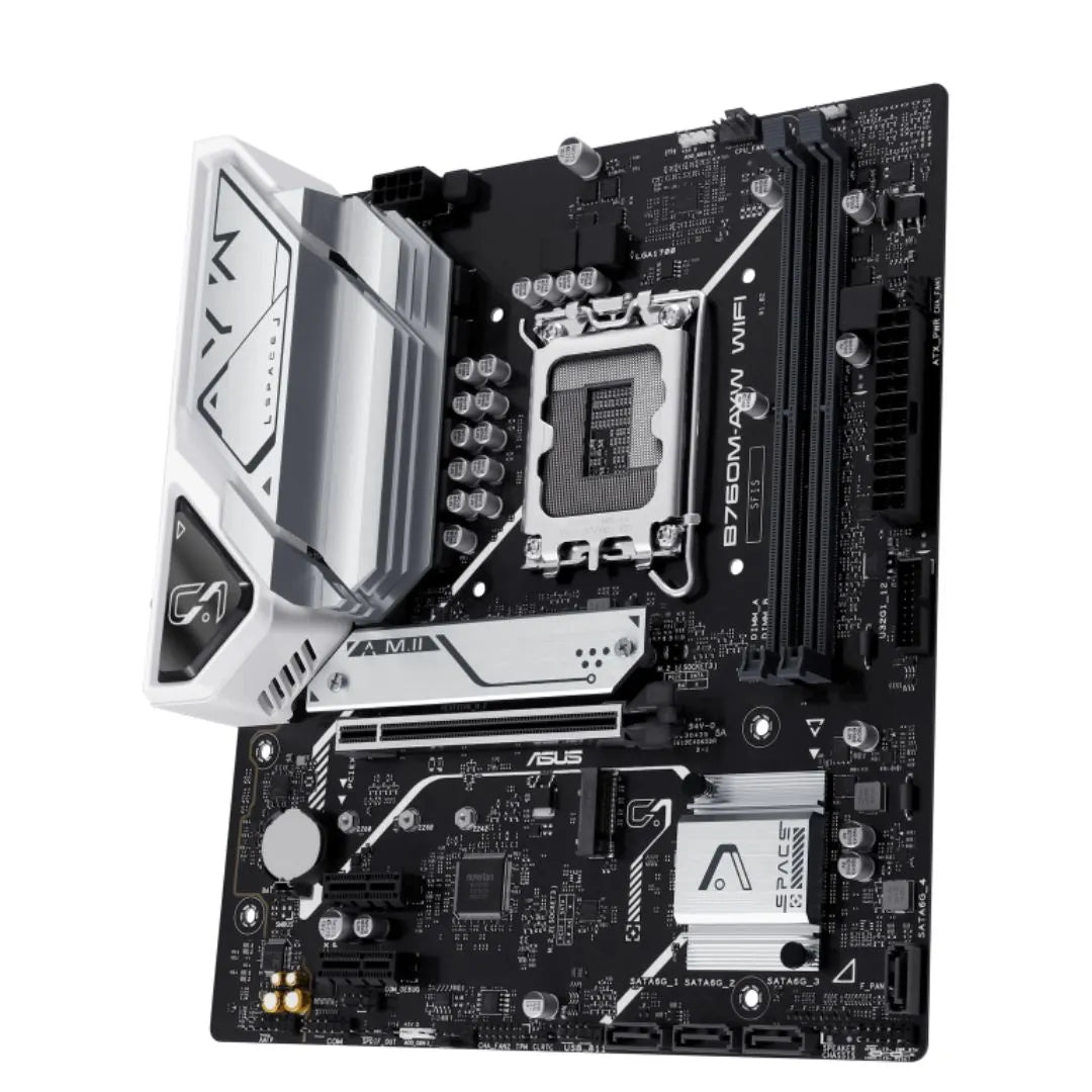 ASUS B760M-AYW WIFI Intel LGA1700 mATX Motherboard, DDR5 96GB 8000(OC), PCIe 4.0, 2xM.2, 2.5GbE,... - Image 2