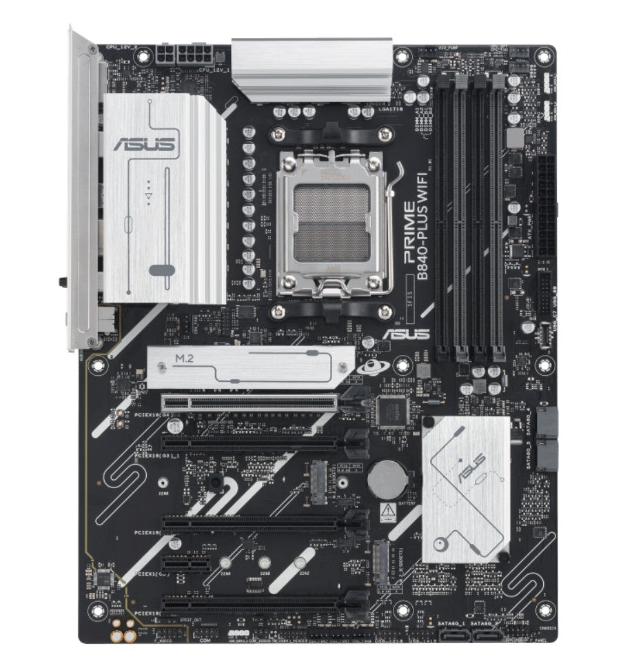 ASUS AMD PRIME B840-PLUS WIFI-CSM (AM5) ATX Motherboard, DDR5 192GB, 1x PCIe 4.0 x16 slot, 3 x M....
