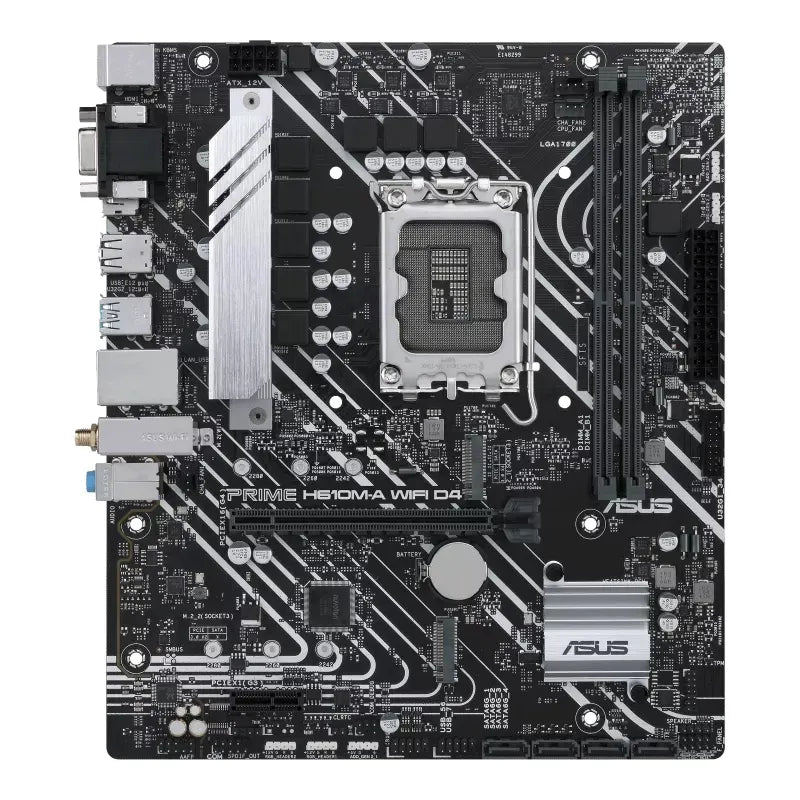ASUS PRIME H610M-A WIFI D4-CSM mATX-Motherboard, LGA1700, DDR4 64GB, PCIe 4.0, 2× M.2, Wi-Fi 5, 1...