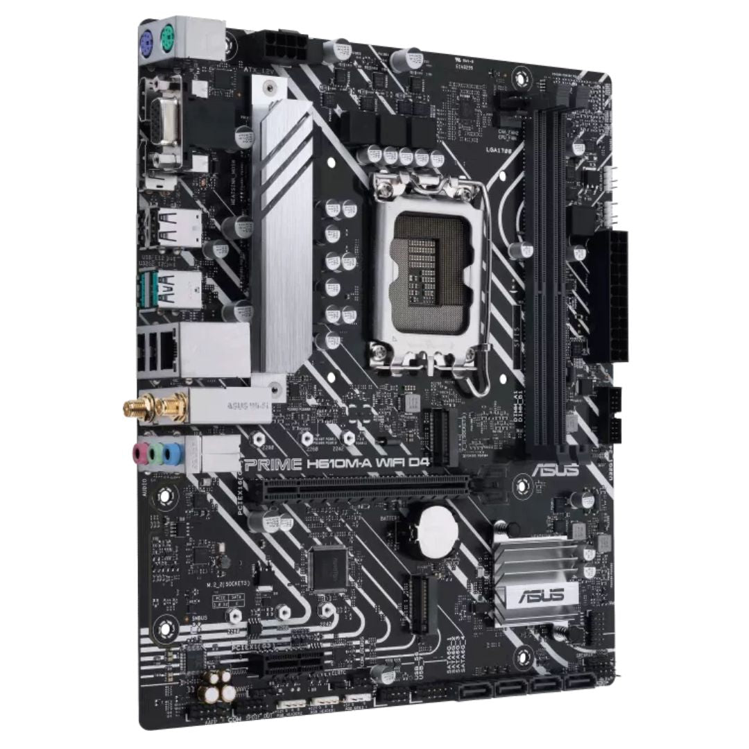 ASUS H610M PRIME H610M-A WIFI D4 Intel LGA 1700  mATX Motherboard, DDR4 64GB PCIe4.0, Dual M.2 sl... - Image 2