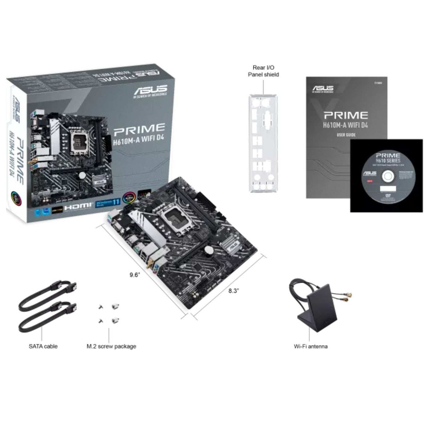 ASUS H610M PRIME H610M-A WIFI D4 Intel LGA 1700  mATX Motherboard, DDR4 64GB PCIe4.0, Dual M.2 sl... - Image 4