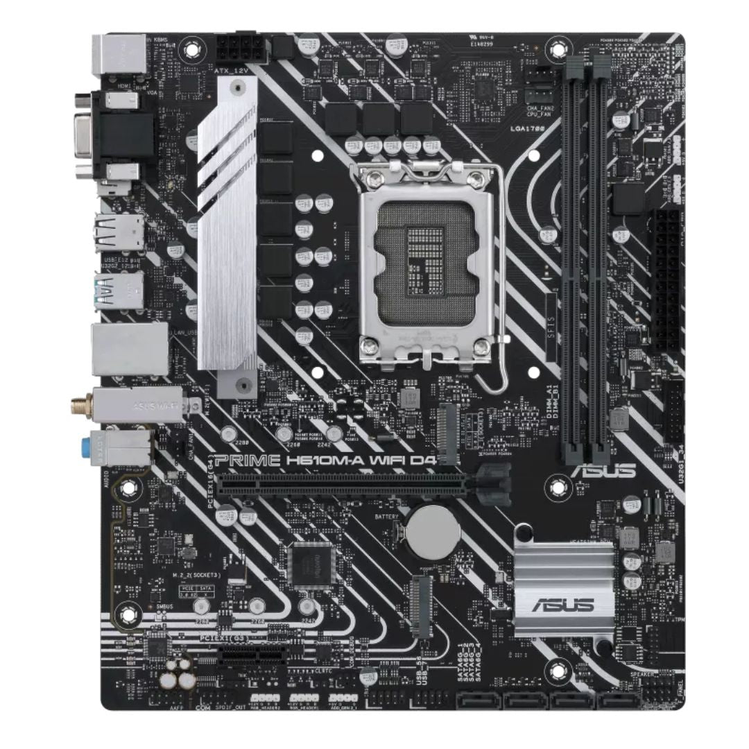 ASUS H610M PRIME H610M-A WIFI D4 Intel LGA 1700  mATX Motherboard, DDR4 64GB PCIe4.0, Dual M.2 sl...